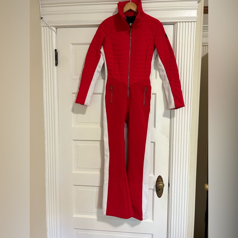 Obermeyer Katze Red and White Ski Suit (one piece)